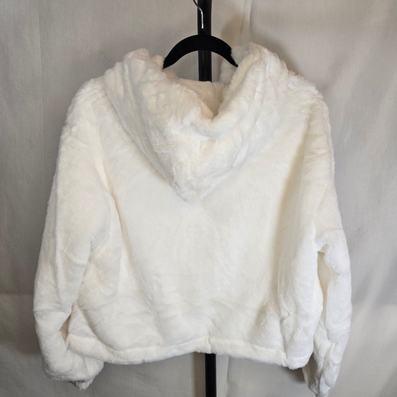 White Furry Hoodie Jacket - Picture 3 of 3